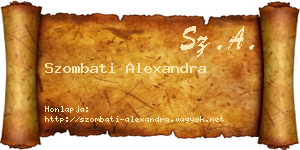 Szombati Alexandra névjegykártya